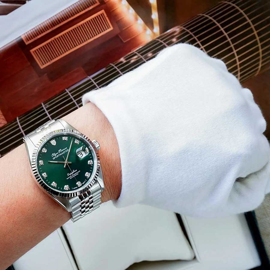 Đồng Hồ Nam Olym Pianus OYSTER OP89322AGS-XL Màu Xanh Bạc