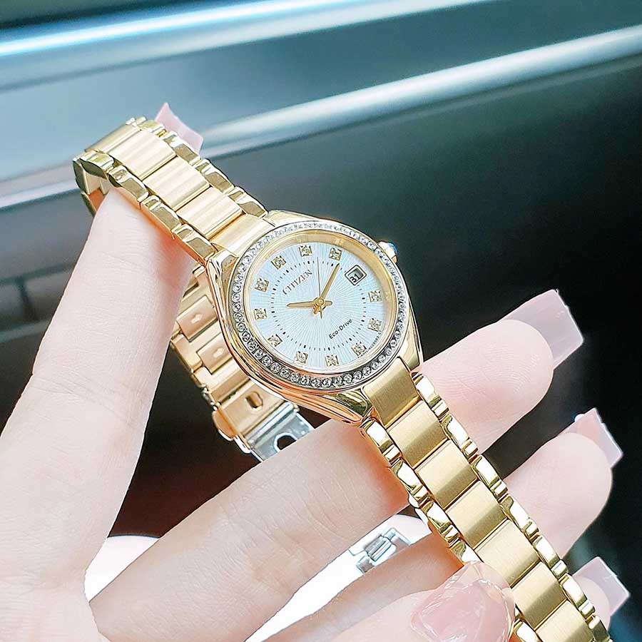 Đồng Hồ Nữ Citizen EW255250D Silhouette Eco-Drive 26mm 91206 Màu Vàng