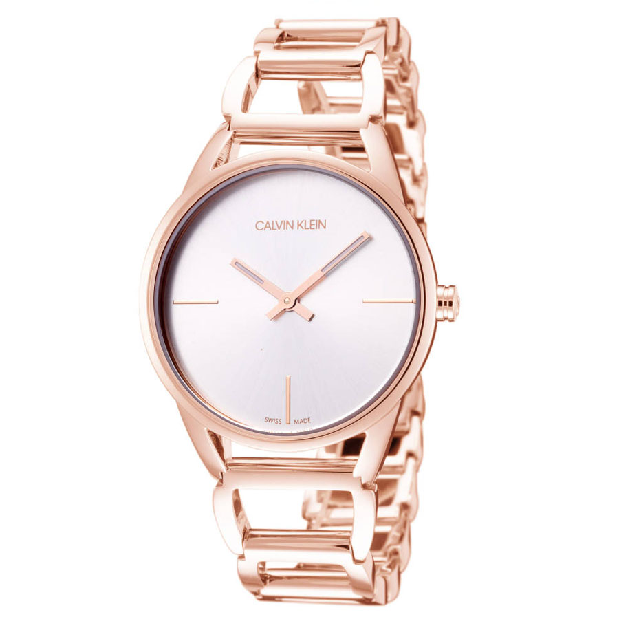 Đồng Hồ Nữ Calvin Klein Ck Stately Quartz Silver Dial Ladies Watch K3g23626 Màu Vàng Hồng 4204