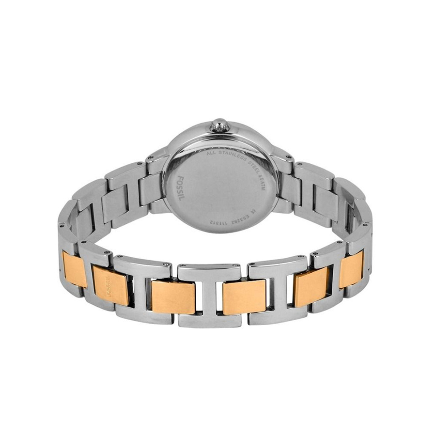 Đồng Hồ Nữ Fossil Virginia Dây Thép Không Gỉ ES3405 Màu Bạc Phối Vàng Hồng