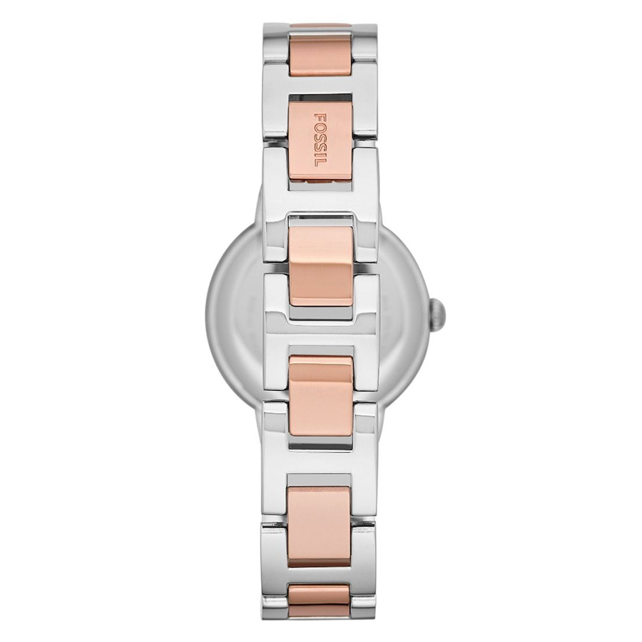 Đồng Hồ Nữ Fossil Virginia Dây Thép Không Gỉ ES3405 Màu Bạc Phối Vàng Hồng