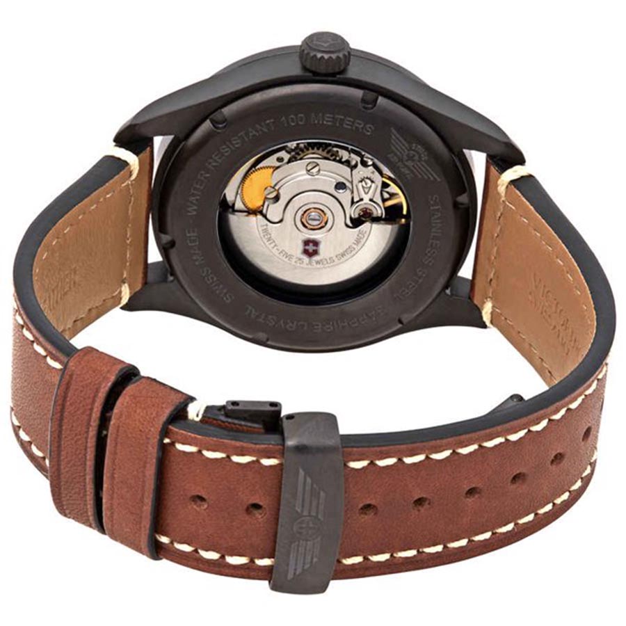 Đồng Hồ Nam Victorinox Airboss Automatic Black Dial 241821 Màu Nâu Đen