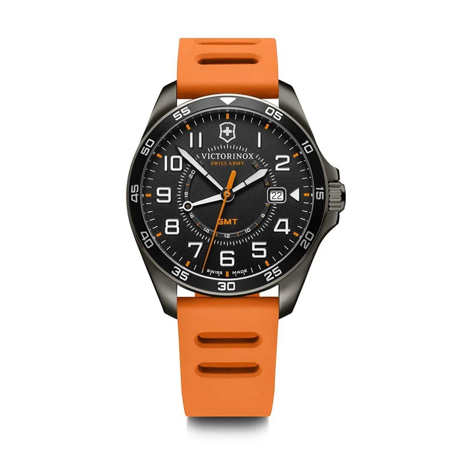 Đồng Hồ Nam Victorinox FieldForce Sport GMT Quartz Black Dial 241897 Màu Đen Cam