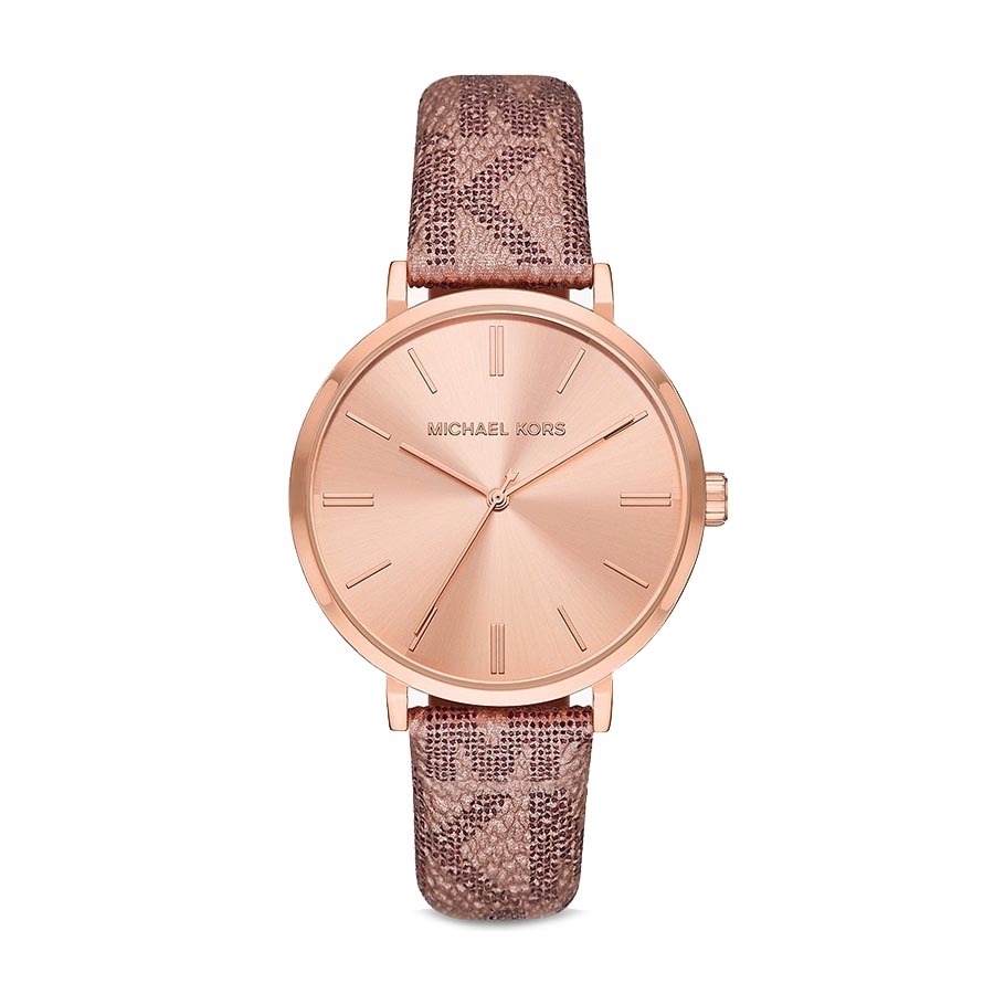 Đồng Hồ Nữ Michael Kors Addyson Three-Hand Metallic Rose Gold PVC Watch MK2953 Màu Vàng Hồng