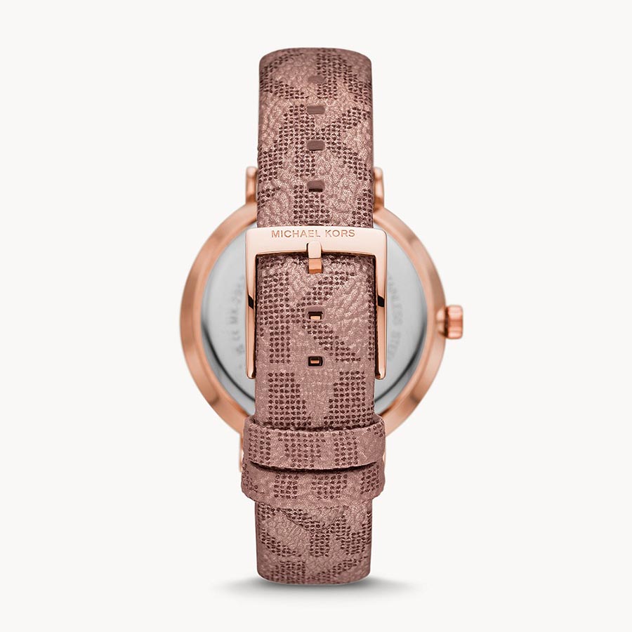 Đồng Hồ Nữ Michael Kors Addyson Three-Hand Metallic Rose Gold PVC Watch MK2953 Màu Vàng Hồng