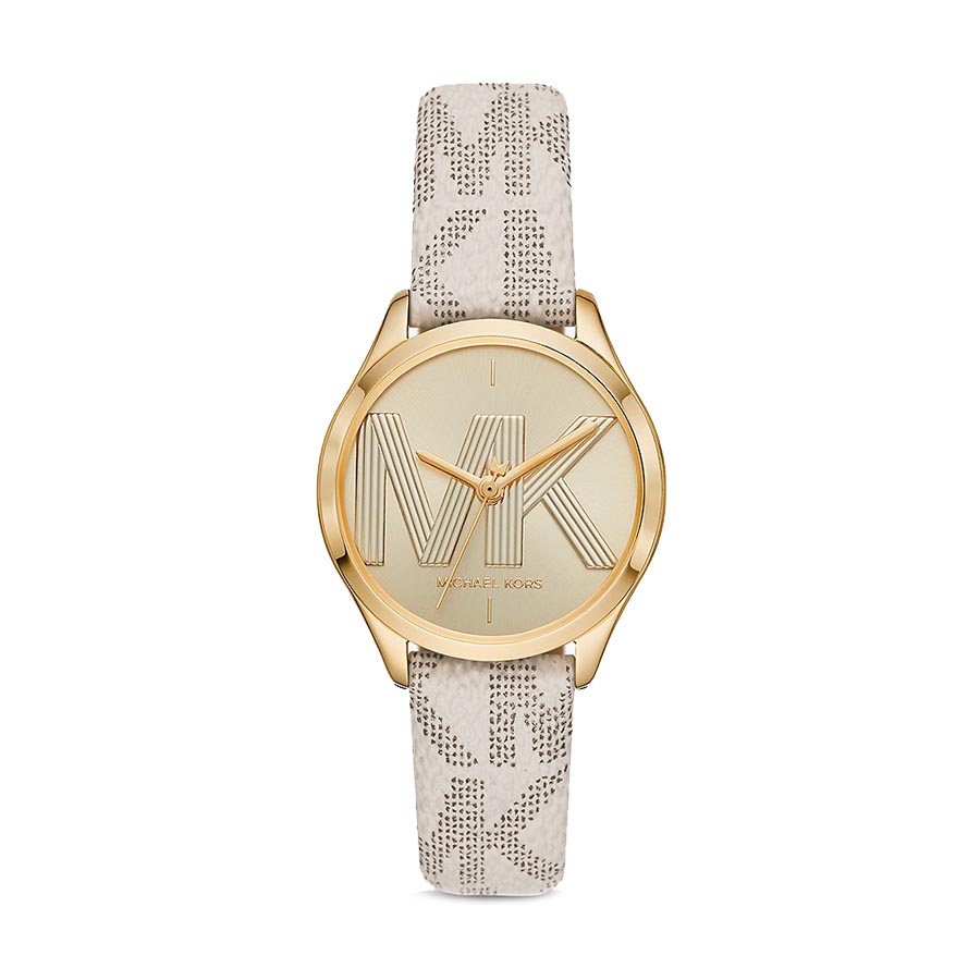 Đồng Hồ Nữ Michael Kors Women's Jaycie Three-Hand White Leather Watch MK2861 Màu Trắng Vàng