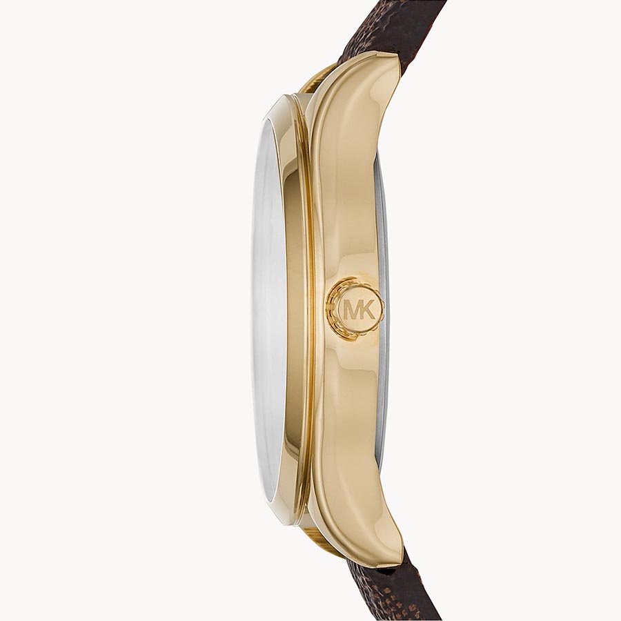 Đồng Hồ Nữ Michael Kors Women's Jaycie Three-Hand Brown Leather Watch MK2862 Màu Nâu Vàng