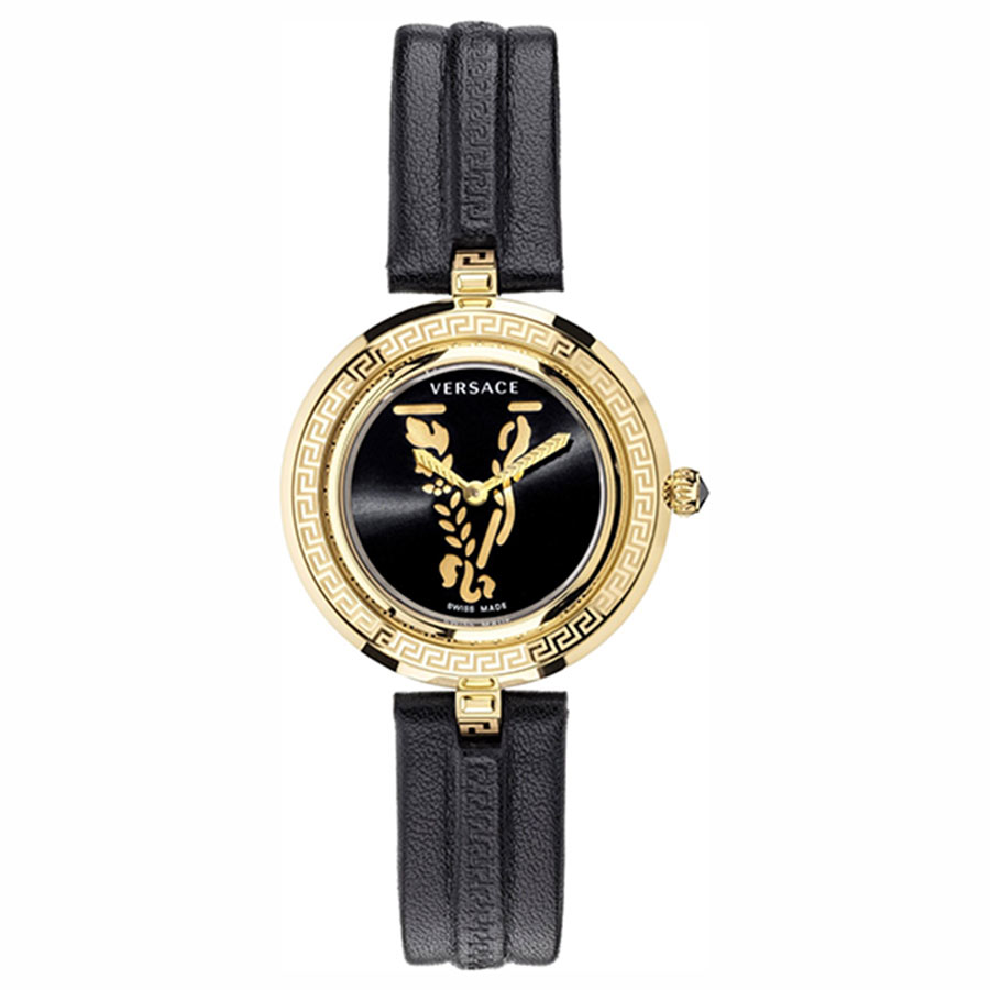 Đồng Hồ Nữ Versace Virtus Infinity Leather Watch 34mm VEZ400121 Màu Vàng Đen