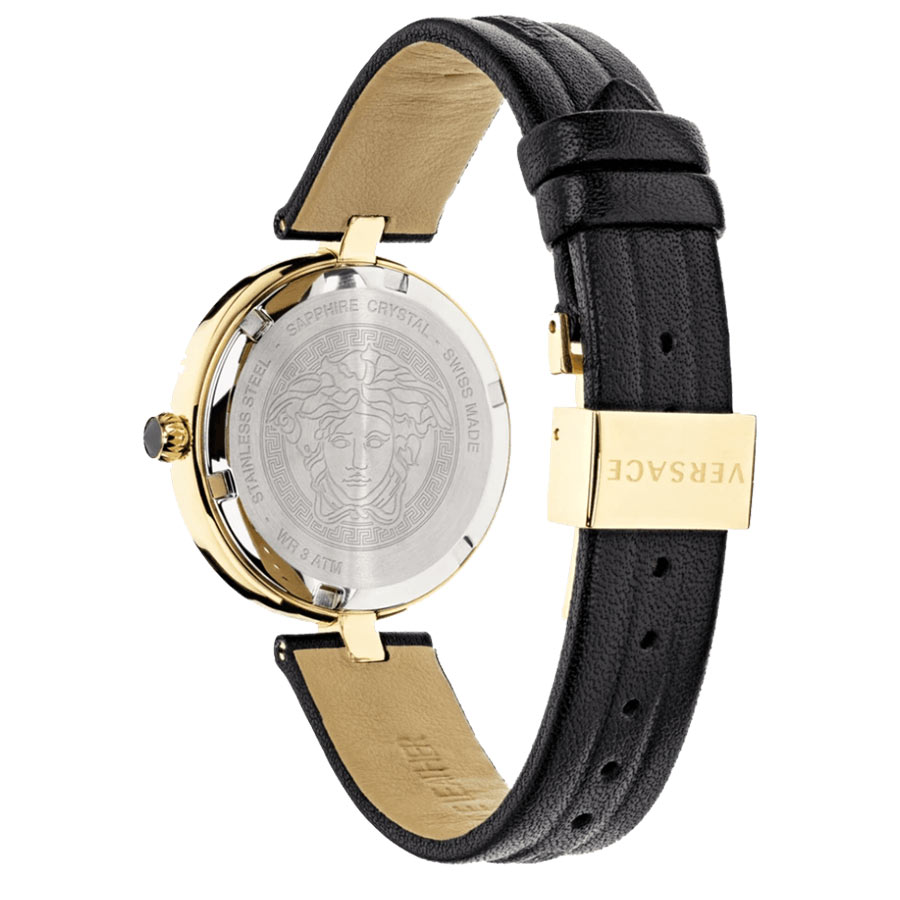 Đồng Hồ Nữ Versace Virtus Infinity Leather Watch 34mm VEZ400121 Màu Vàng Đen
