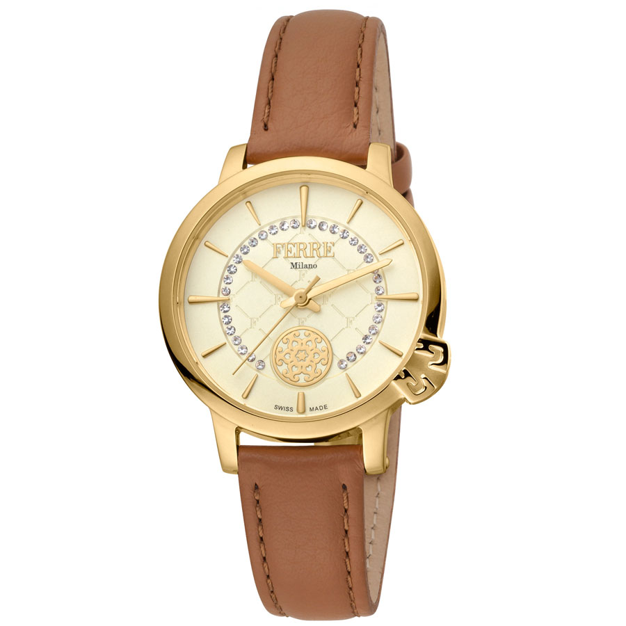 Đồng Hồ Nữ Ferre Milano FM1L150L0021 Leather Ladies Watch Màu Nâu