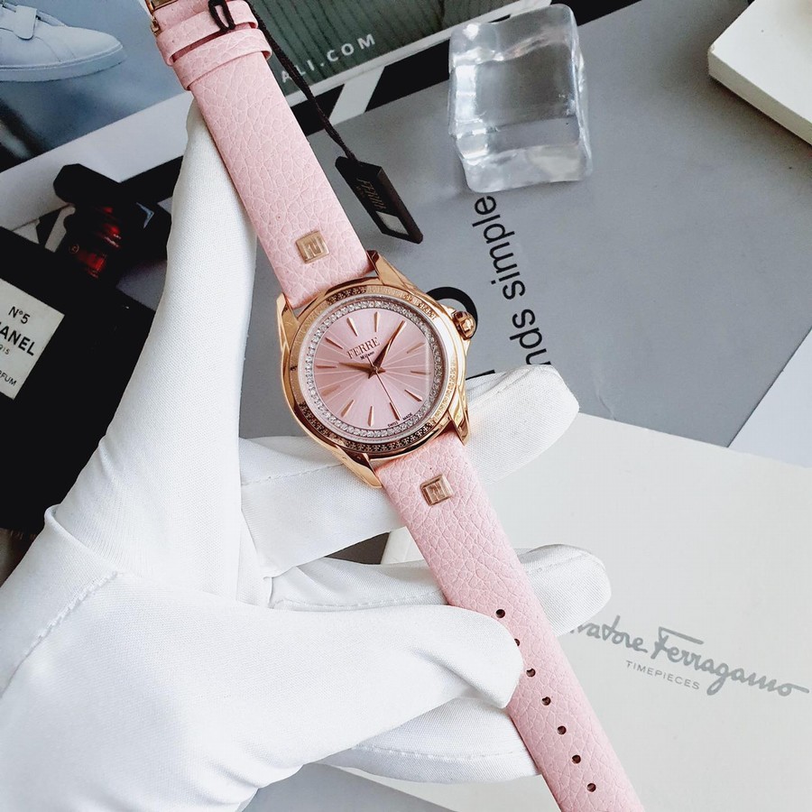 Đồng Hồ Nữ Ferre Milano FM1L119L0031 Leather Ladies Watch Màu Hồng