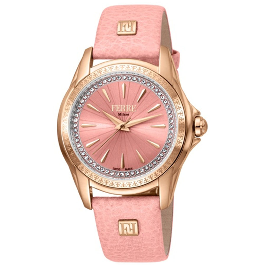 Đồng Hồ Nữ Ferre Milano FM1L119L0031 Leather Ladies Watch Màu Hồng