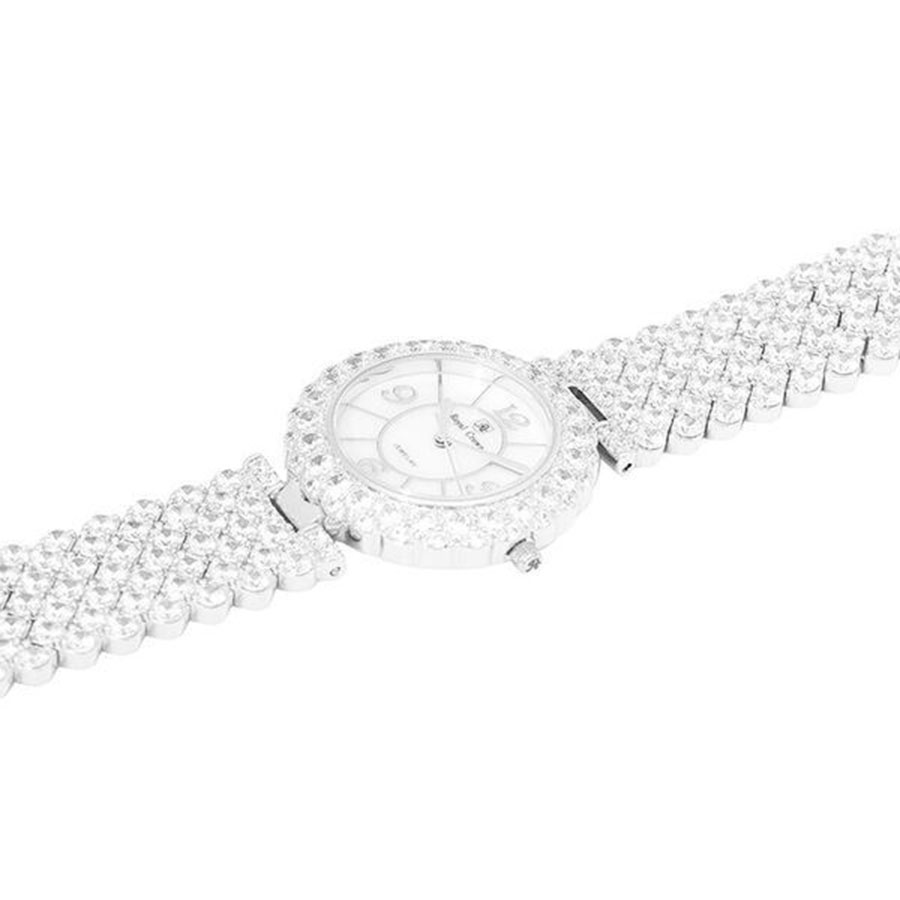Đồng Hồ Nữ Royal Crown 2607G-J Dây Đá Vỏ Trắng