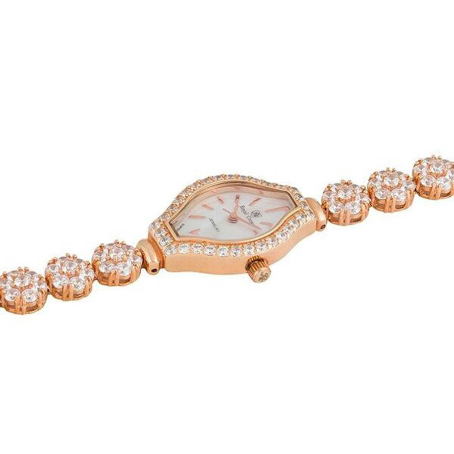 Đồng Hồ Nữ Royal Crown 63815-J-RG Dây Đá Vỏ Vàng Hồng