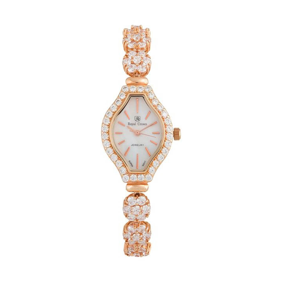Đồng Hồ Nữ Royal Crown 63815-J-RG Dây Đá Vỏ Vàng Hồng