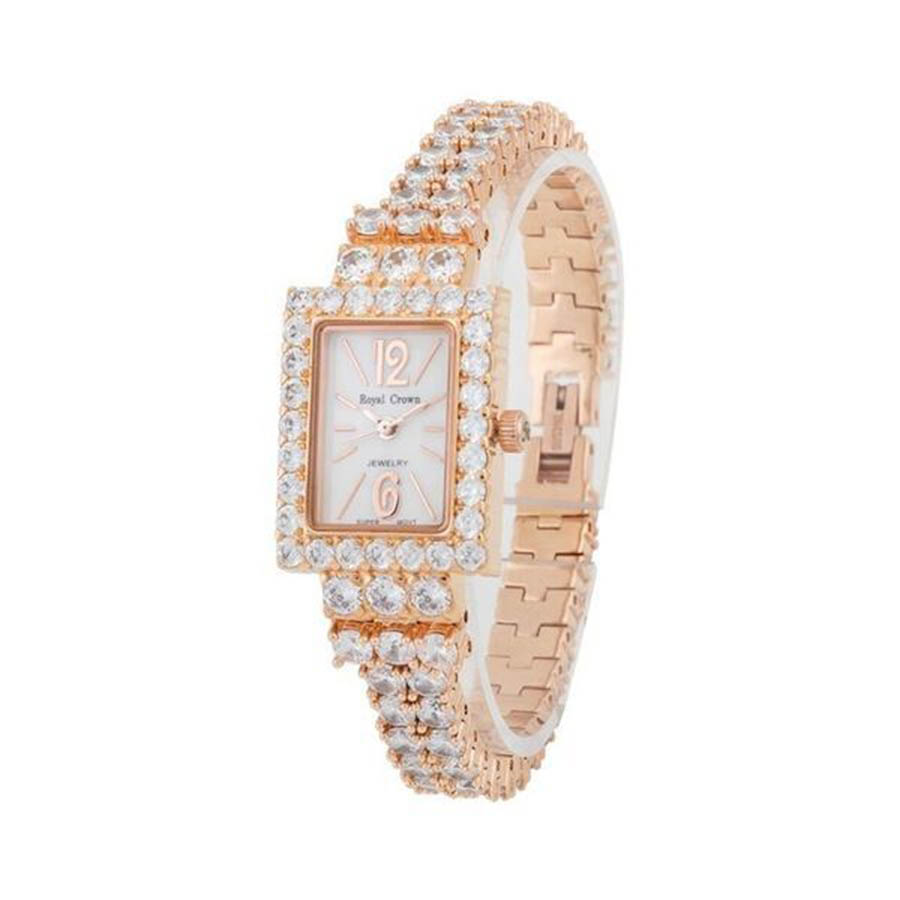 Đồng Hồ Nữ Royal Crown 3584-J-RG Dây Đá Vỏ Vàng Hồng
