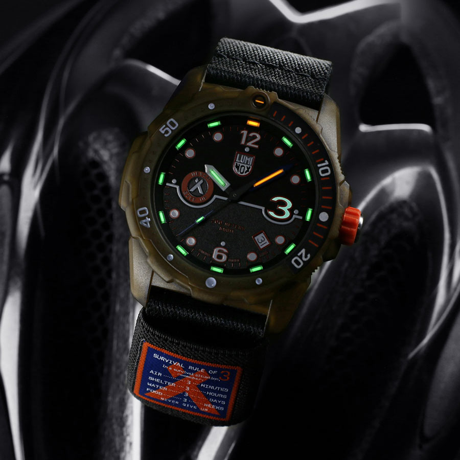 Đồng Hồ Nam Luminox Bear Grylls Survival ECO, 42mm, Rule Of 3 3721.ECO Màu Nâu Đen