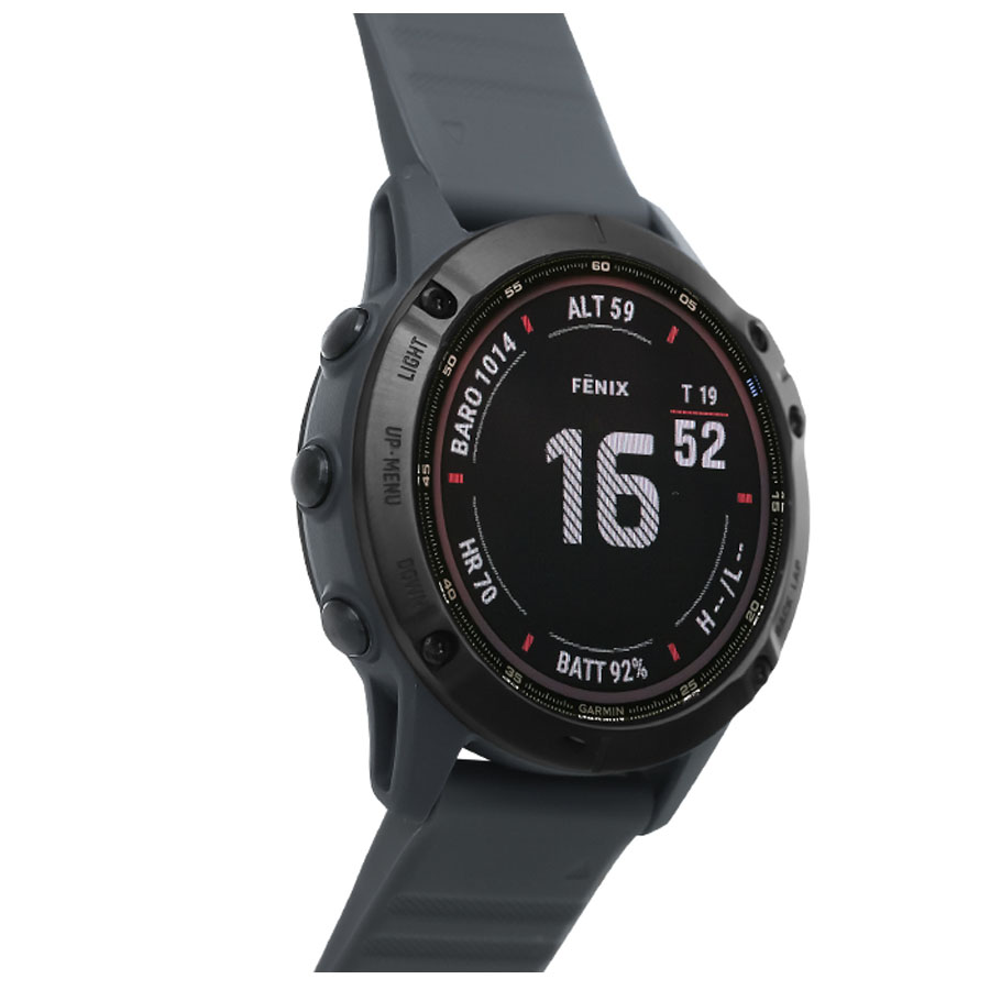 Đồng Hồ Thông Minh Garmin Fenix 6 Pro Solar Dây Silicone Màu Xám
