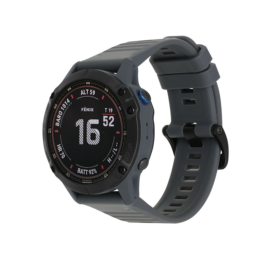 Đồng Hồ Thông Minh Garmin Fenix 6 Pro Solar Dây Silicone Màu Xám