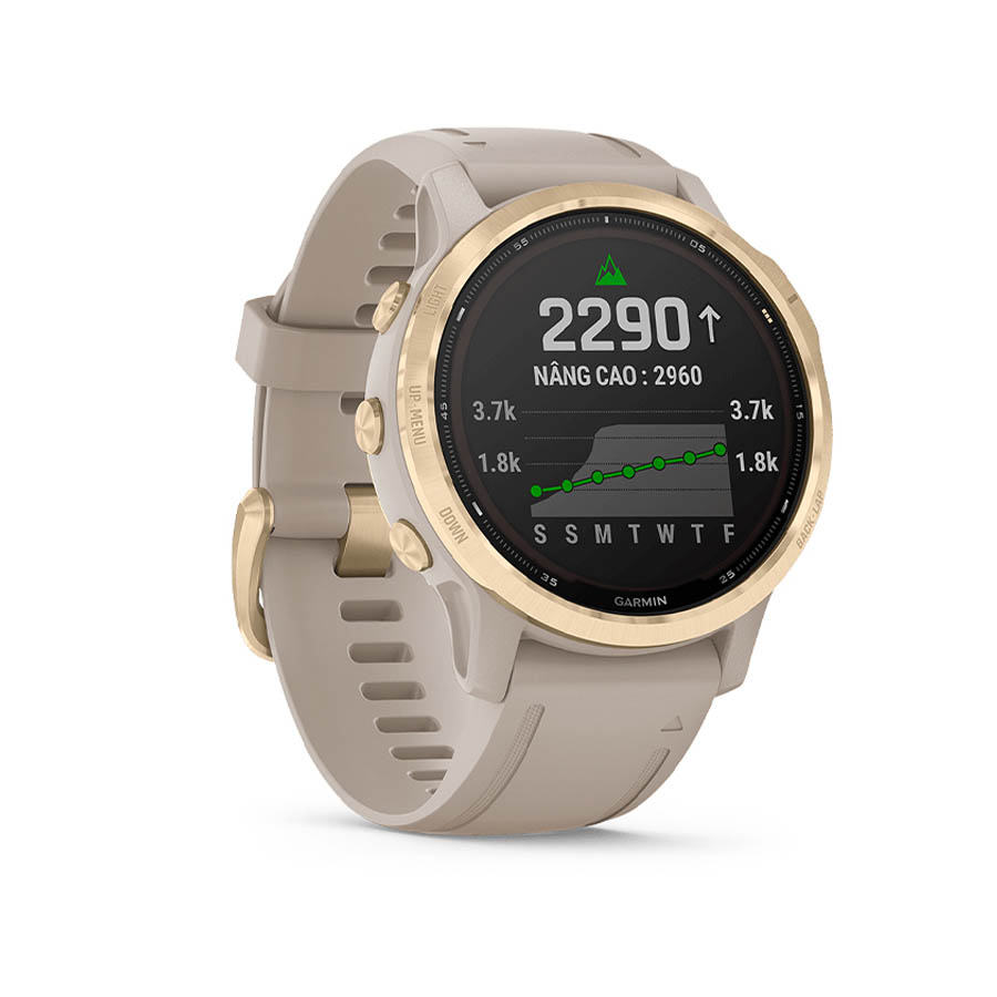 Đồng Hồ Thông Minh Garmin Fenix 6S Pro Solar 42mm Màu Xám