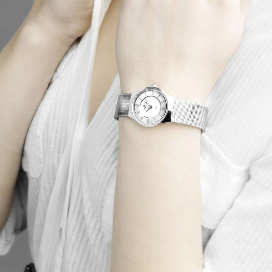 Đồng Hồ Nữ Skagen 233XSSS Màu Trắng Bạc
