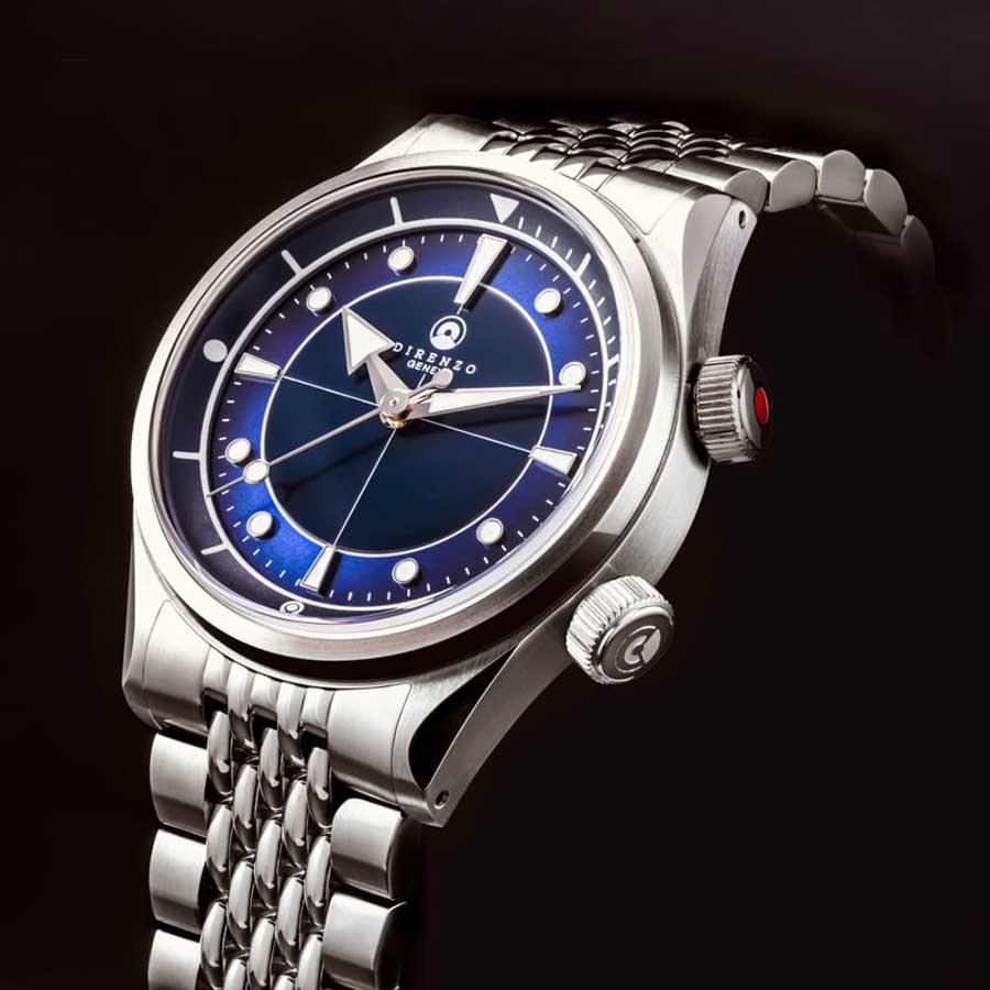 Đồng Hồ Nam Direnzo DRZ 05 SOLARIS BLUE NO DATE Màu Xanh Bạc