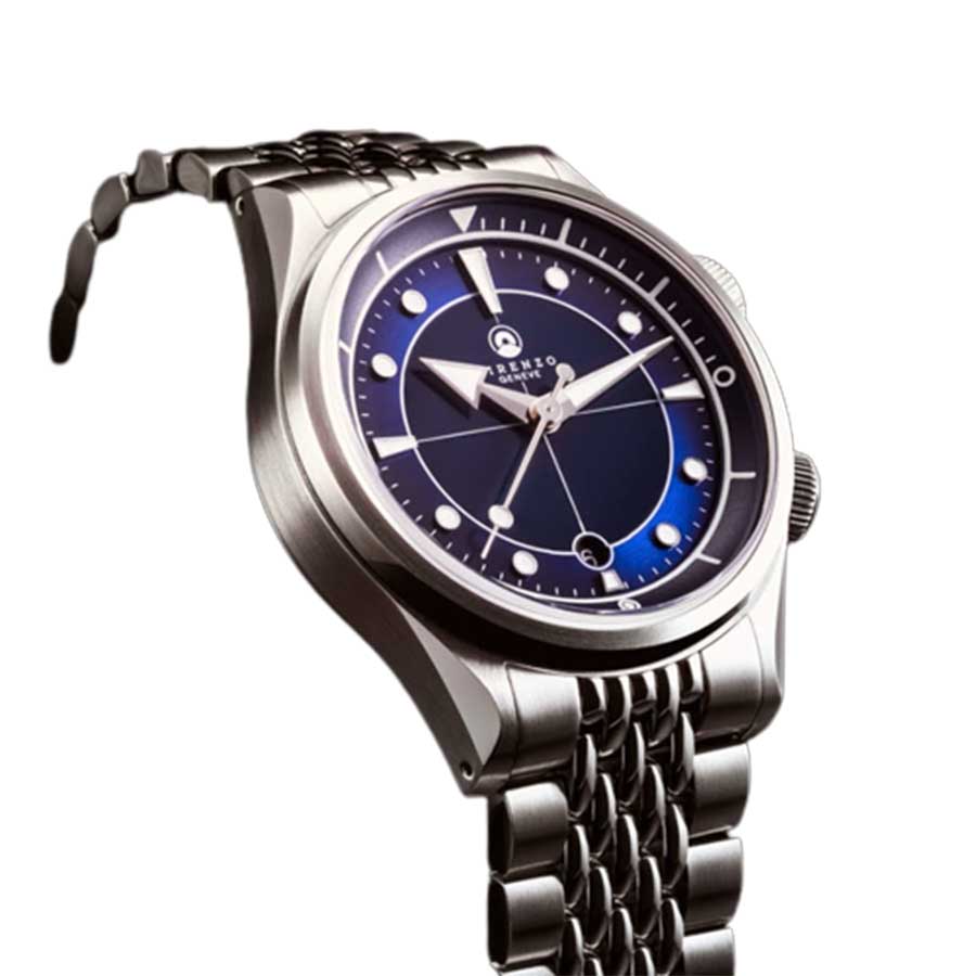 Đồng Hồ Nam Direnzo DRZ 05 SOLARIS BLUE DATE Màu Xanh Bạc