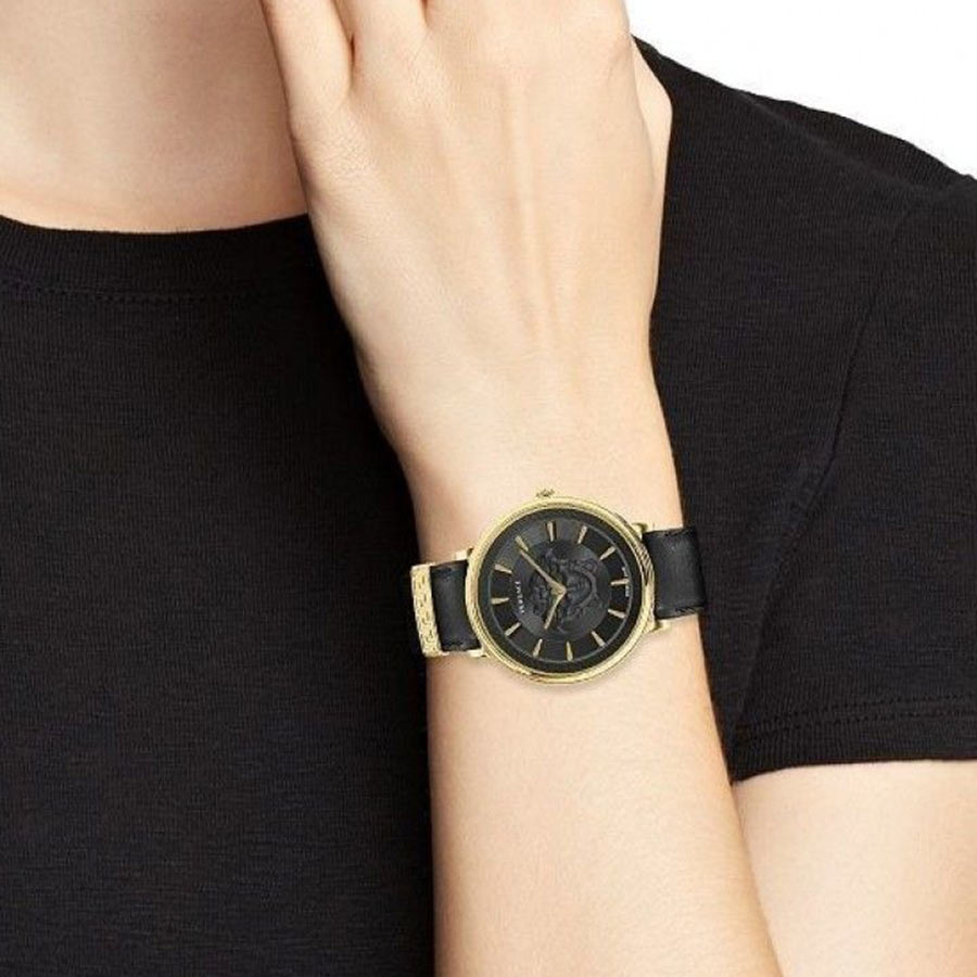 Đồng Hồ Nữ Versace V-Circle Medusa Watch VE8101919 38mm Màu Đen