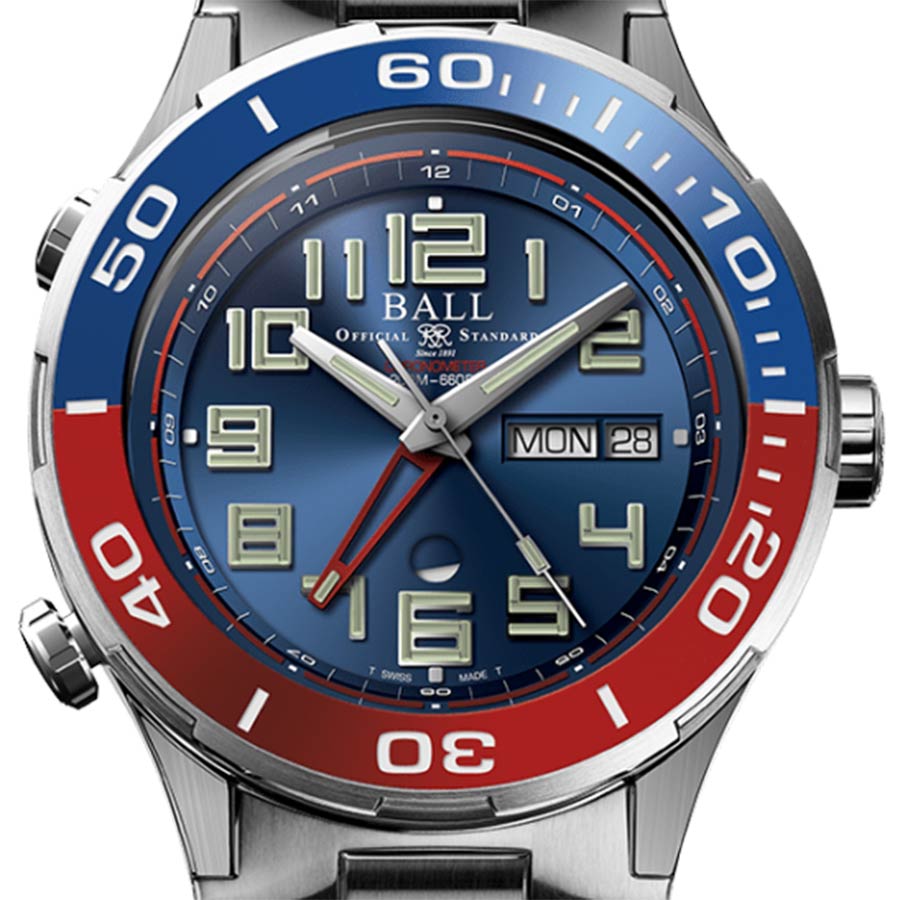 Đồng Hồ Nam Ball Roadmaster Vanguard GMT DG3036B-S2C-BE Màu Ghi