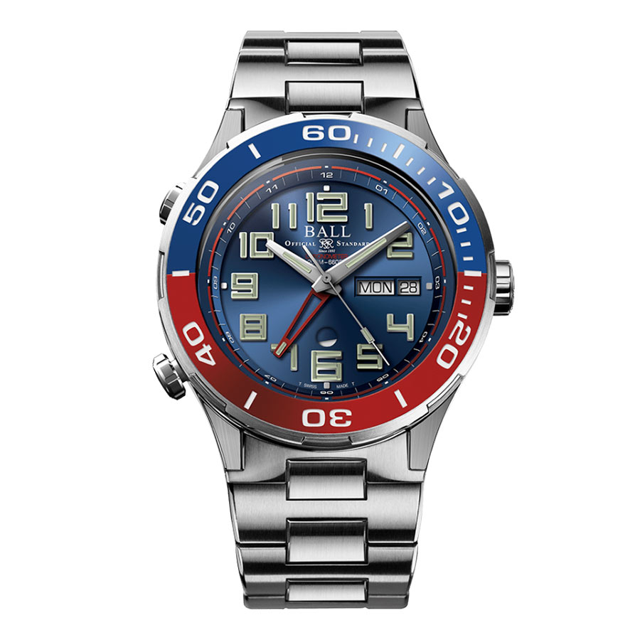 Đồng Hồ Nam Ball Roadmaster Vanguard GMT DG3036B-S2C-BE Màu Ghi