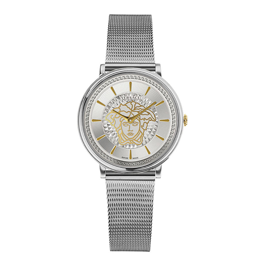 Đồng Hồ Nữ Versace Women's Watch V Circle Swiss Made Brand Watch VE8102019 Màu Bạc