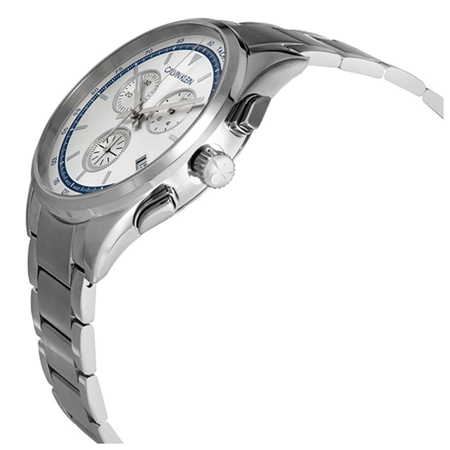 Đồng Hồ Nam Calvin Klein CK Completion Chronograph Quartz Silver Dial Watch KAM27146 Màu Bạc