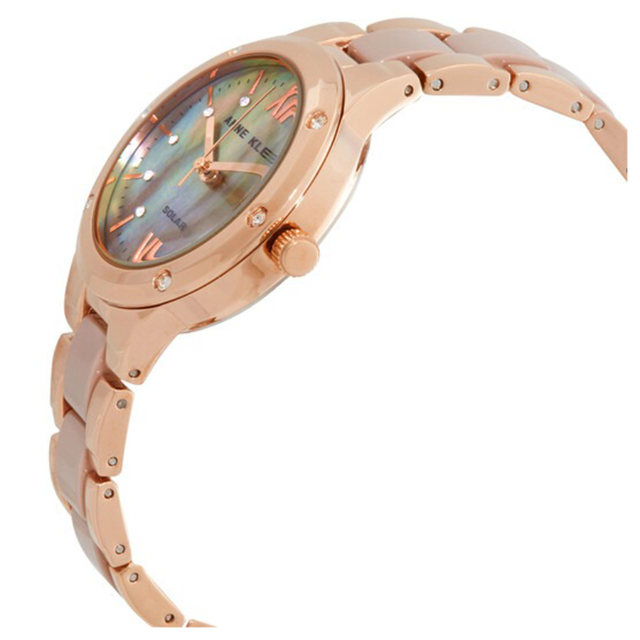 Đồng Hồ Anne Klein Crystal Mother Of Pearl Dial Ladies Watch AK/3758TPRG Màu Vàng Hồng