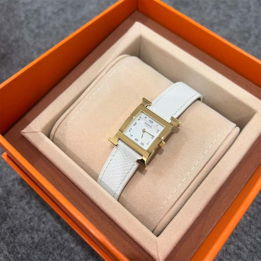 Đồng Hồ Nữ Hermès Heure H Pm Quartz Small 21x21mm Màu Bạc