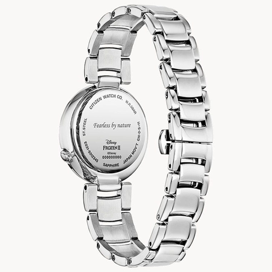Đồng Hồ Nữ Citizen Eco-Drive EM0580-58N Disney Elsa Frozen 2 Màu Xanh Bạc