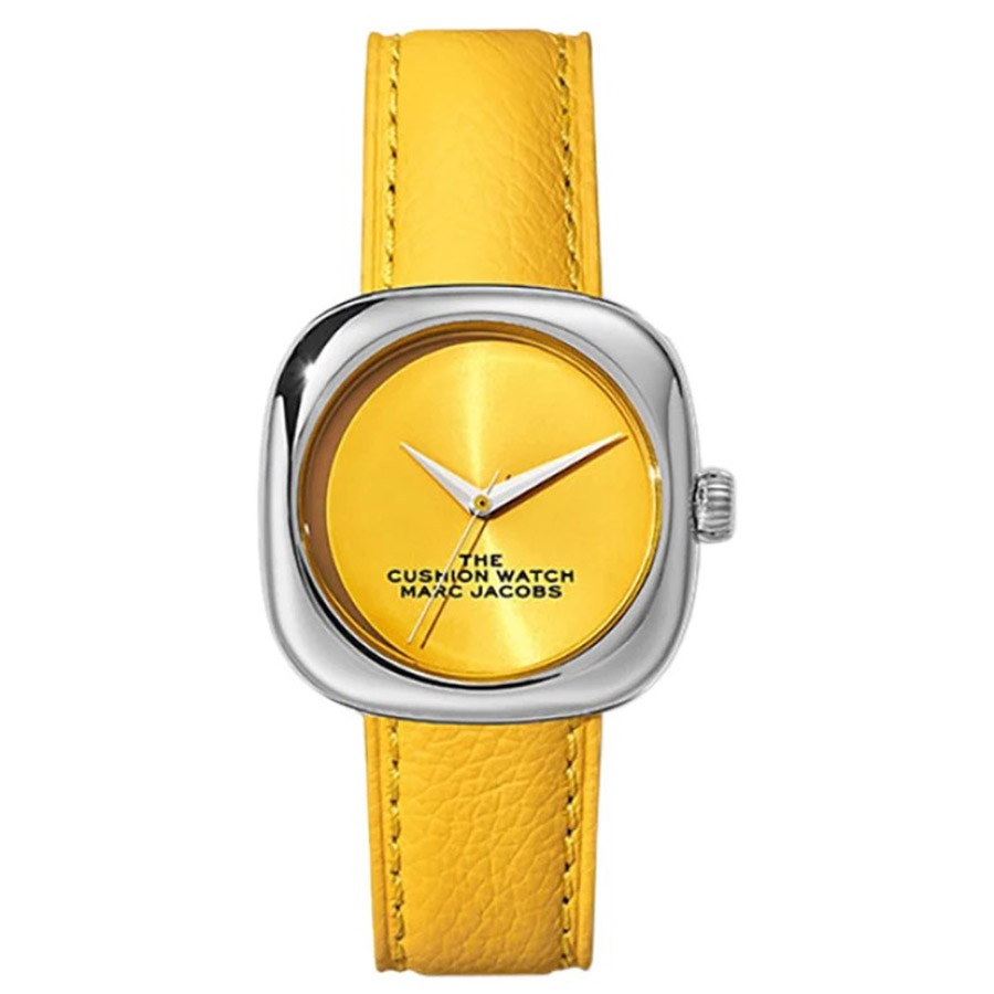 Đồng Hồ Nữ Marc Jacobs The Cushion Quartz Yellow Dial Ladies Watch MJ0120179304 Màu Vàng Bạc