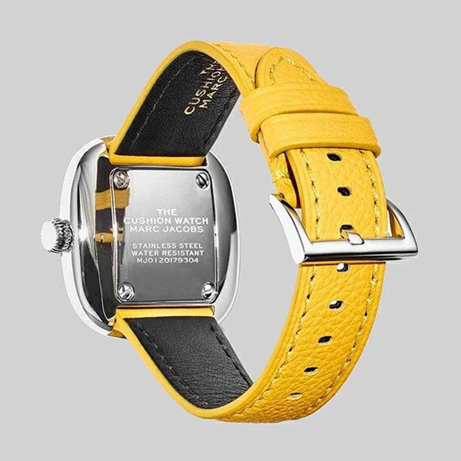 Đồng Hồ Nữ Marc Jacobs The Cushion Quartz Yellow Dial Ladies Watch MJ0120179304 Màu Vàng Bạc