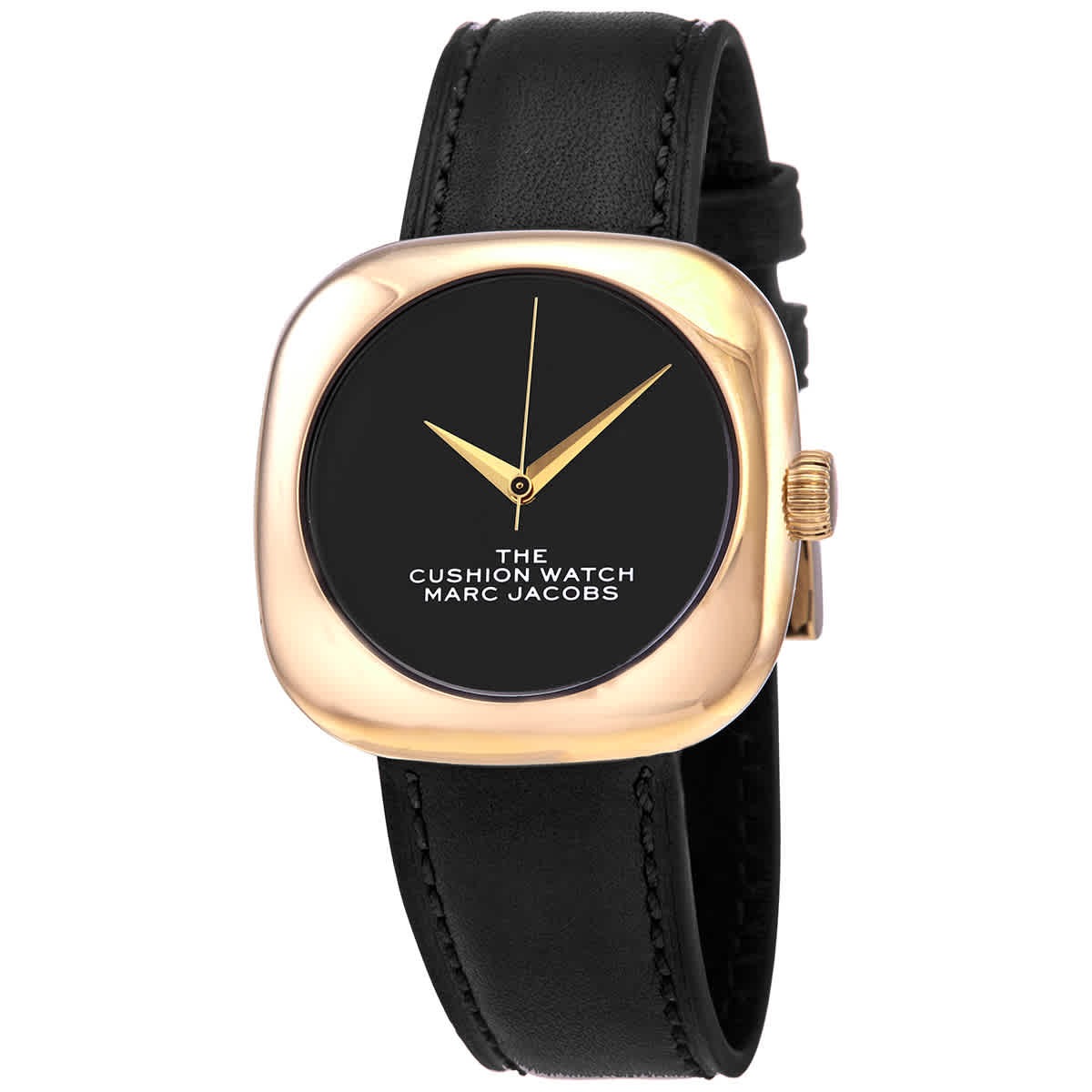 Đồng Hồ Nữ Marc Jacobs The Cushion Quartz Black Dial Ladies Watch MJ0120179302 Màu Đen Phối Vàng Hồng