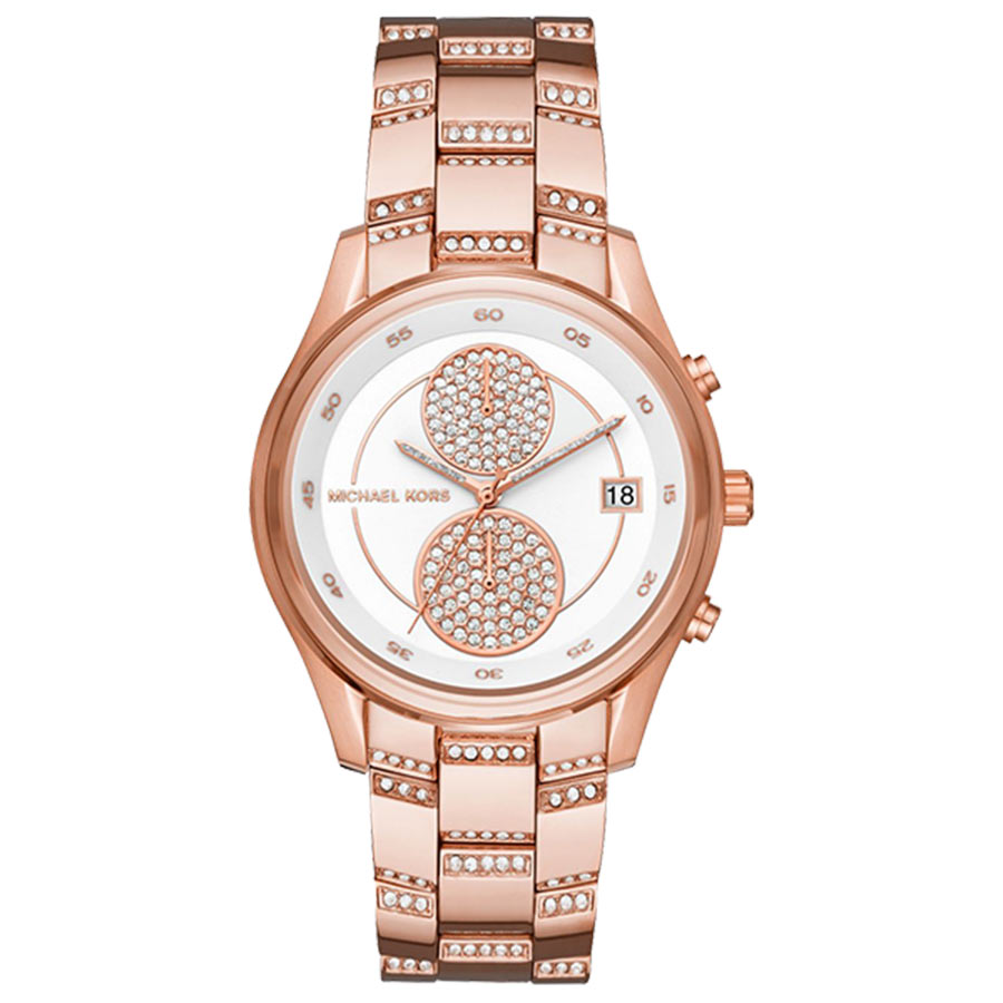 Đồng Hồ Nữ Michael Kors MK Briar Pavé Watch MK6479 Màu Trắng Phối Vàng Hồng