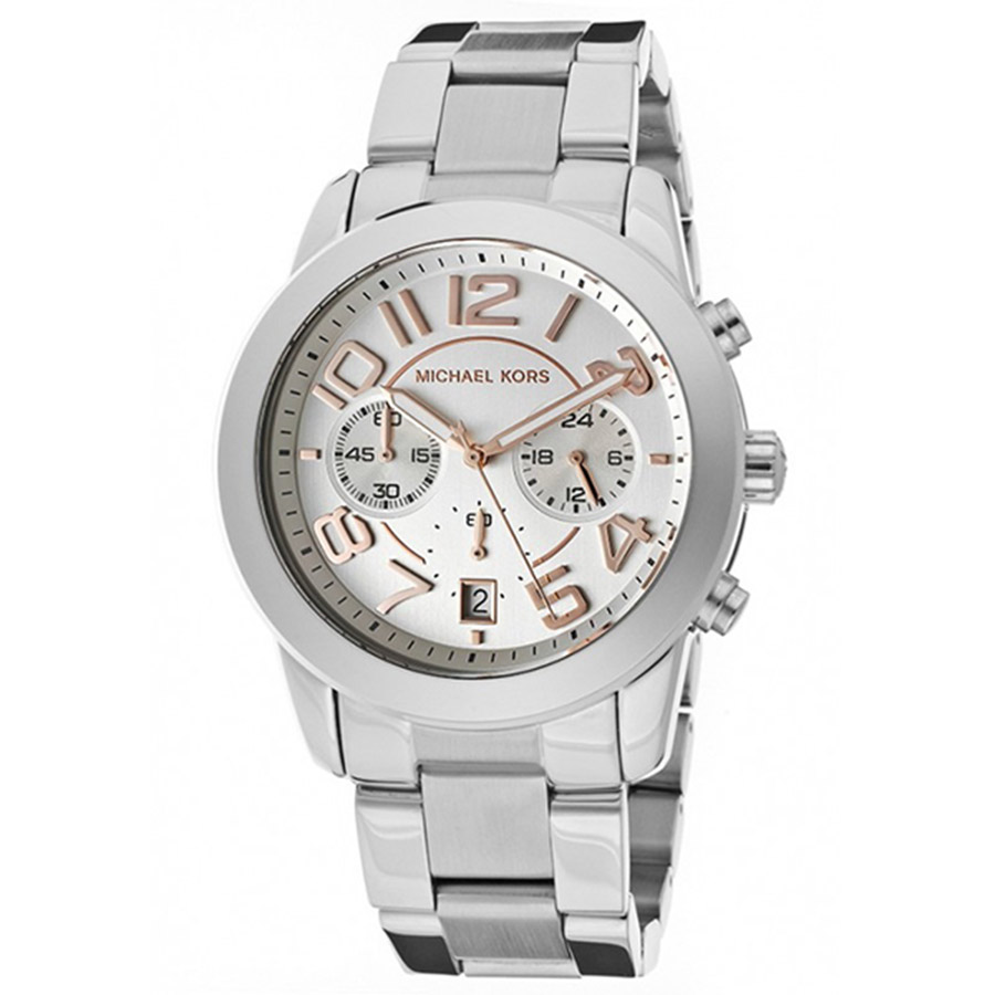 Đồng Hồ Nam Michael Kors MK5725 Mercer Silver Dial Stainless Steel Chronograph Watch Màu Trắng Bạc