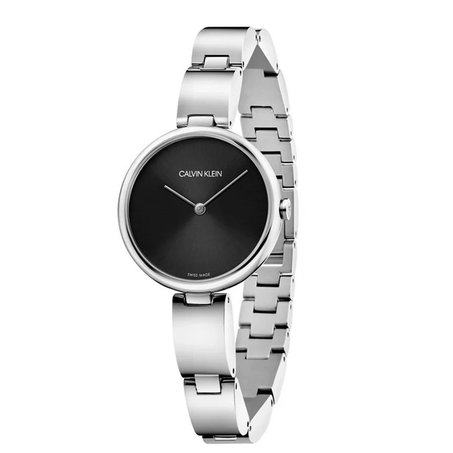 Đồng Hồ Nữ Calvin Klein CK Quartz Black Dial Watch K9U23141 Màu Bạc