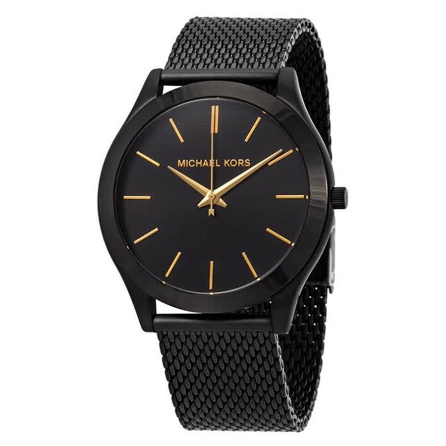Đồng Hồ Nam Michael Kors Runway Slim Black IP Watch MK8607 44mm Màu Đen