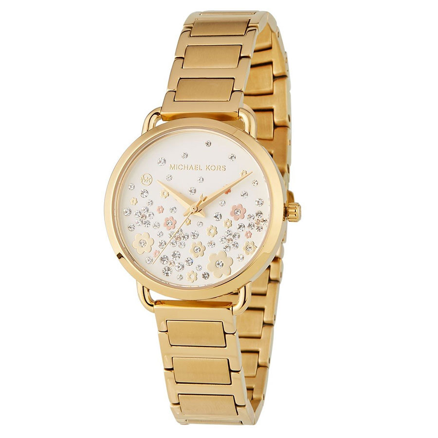 Đồng Hồ Nữ Michael Kors Mini Portia Gold-Tone Watch MK3840, 32mm Màu Vàng Trắng