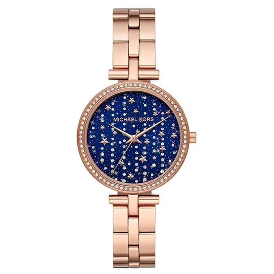 Đồng Hồ Nữ Michael Kors Maci Celestial Rose Gold-Tone Watch MK4451 Màu Xanh Phối Vàng Hồng