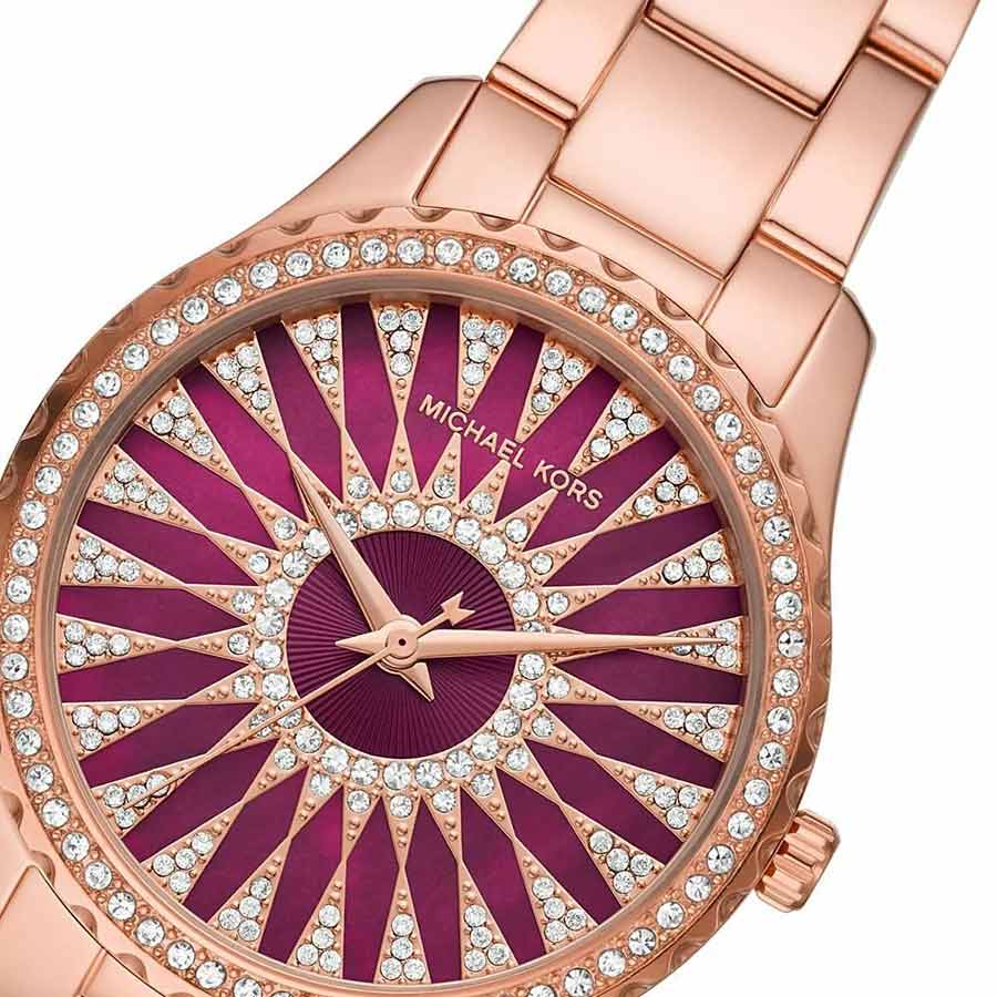 Đồng Hồ Nữ Michael Kors Layton MK6893 Màu Vàng Hồng Phối Tím
