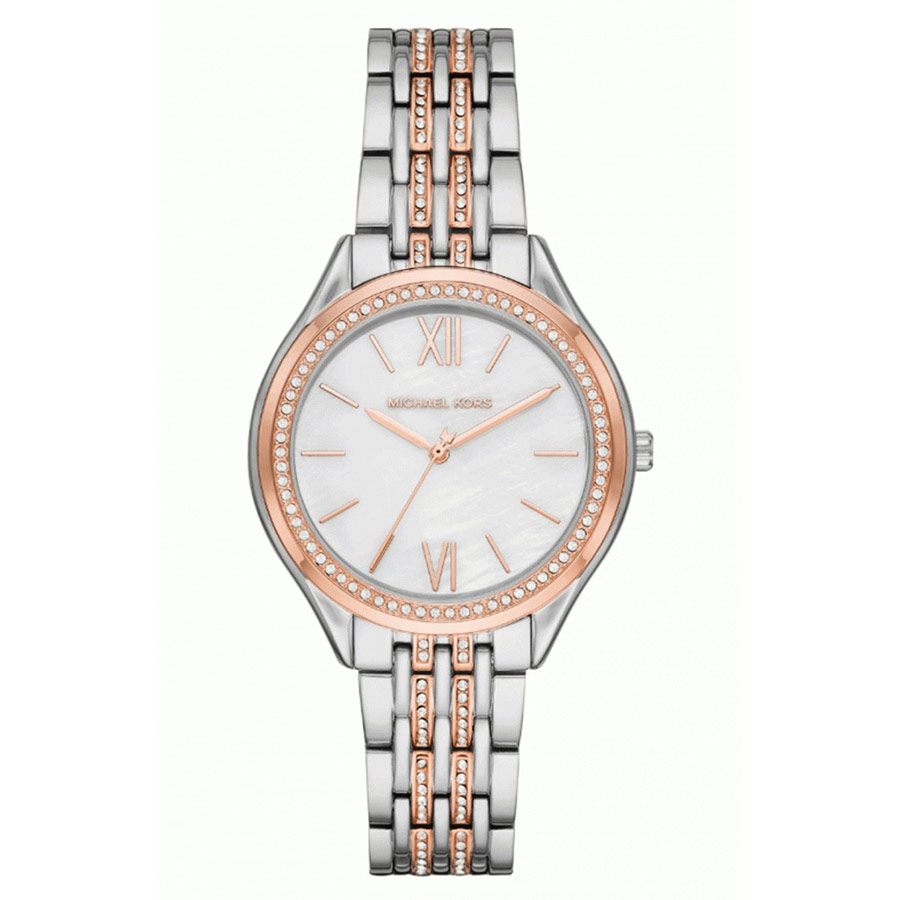 Đồng Hồ Nữ Michael Kors Mindy Watch MK7077 36mm Màu Bạc Phối Vàng Hồng