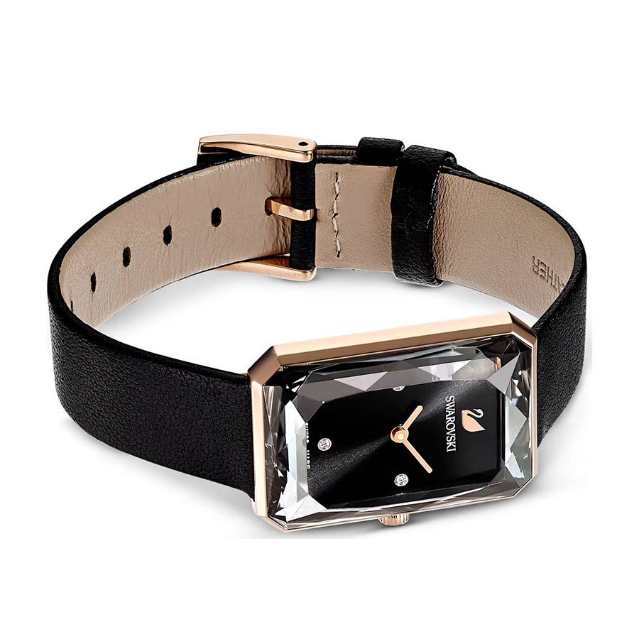 Đồng Hồ Nữ Swarovski Uptown Watch Leather Strap 5547710 Màu Đen