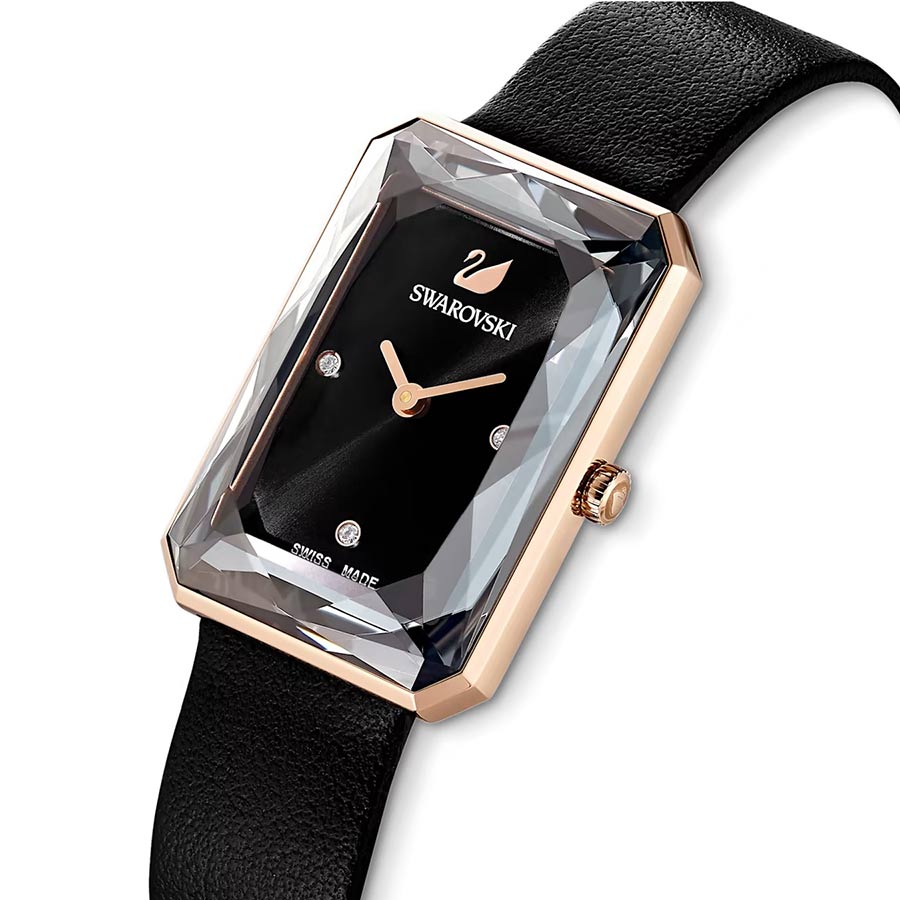 Đồng Hồ Nữ Swarovski Uptown Watch Leather Strap 5547710 Màu Đen