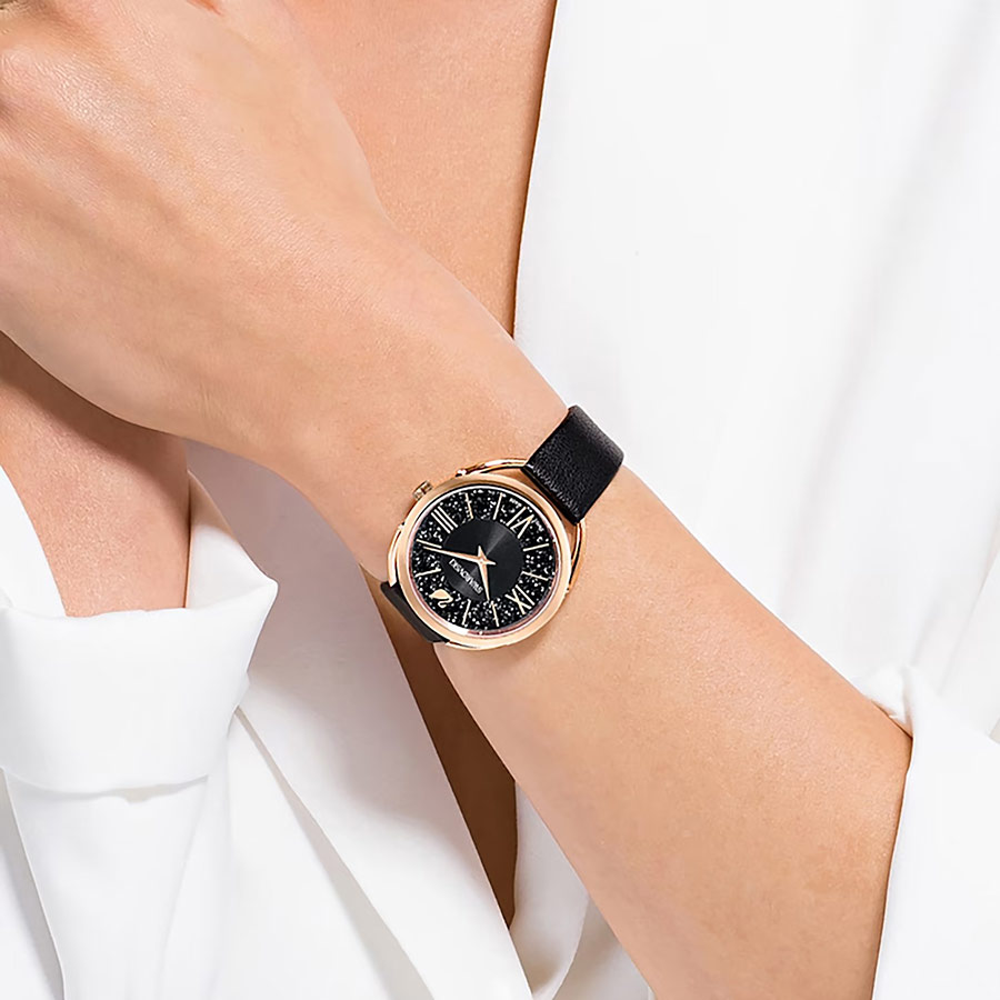 Đồng Hồ Nữ Swarovski Crystalline Glam Watch 5452452 Màu Đen