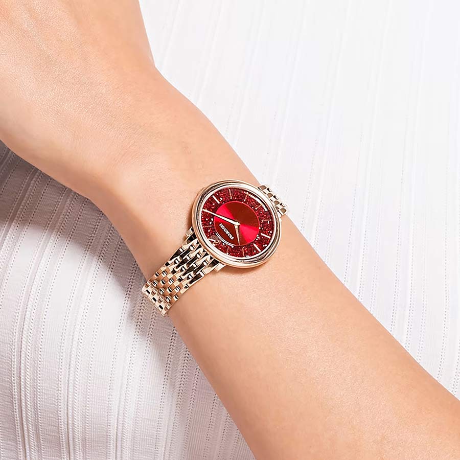Đồng Hồ Nữ Swarovski Crystalline Chic Watch 5547608 Màu Vàng Gold  Mặt Đỏ